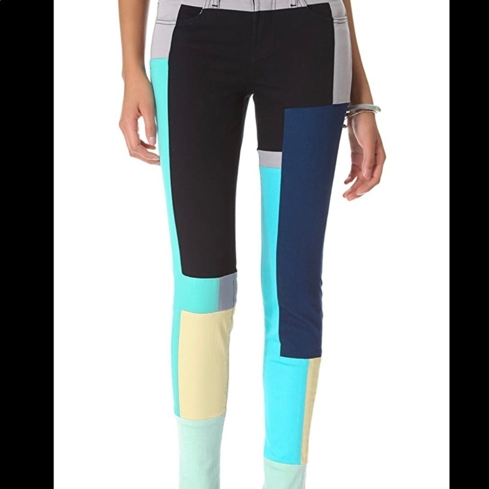 J brand color block jeans